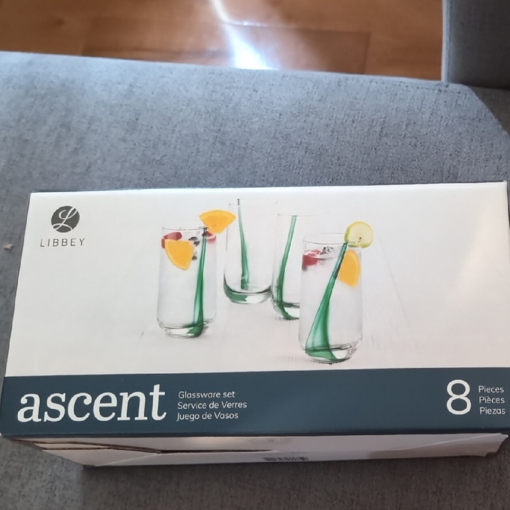 Libbey Ascent Glassware Set with Green Highlights